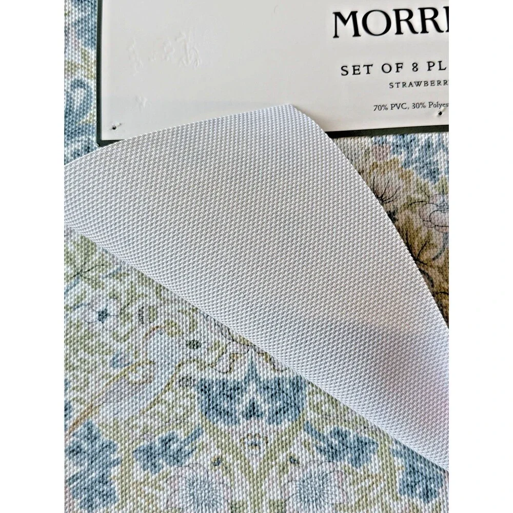 Morris & Co Strawberry Thief Placemats PVC Polyester Placemats Set of 8 Floral